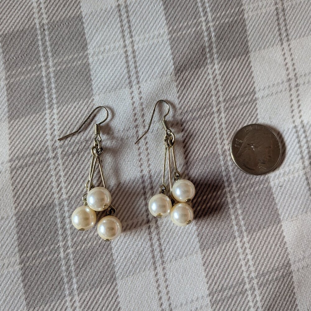 Used 3 Pearl Dangle Earrings